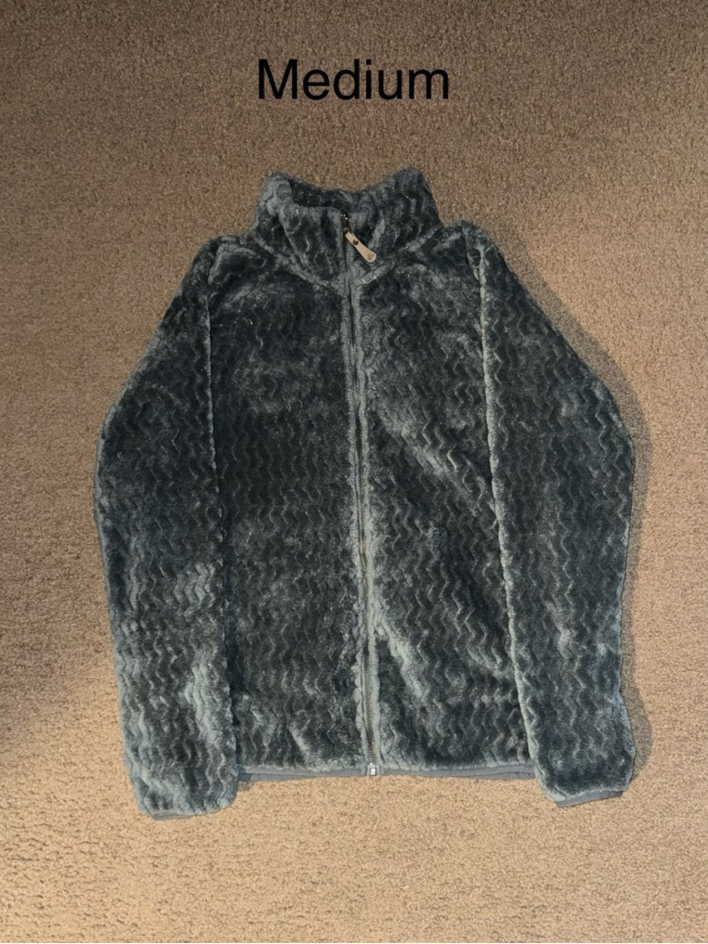 Cozy Fuzzy Full-Zip Jacket in Dark Gray